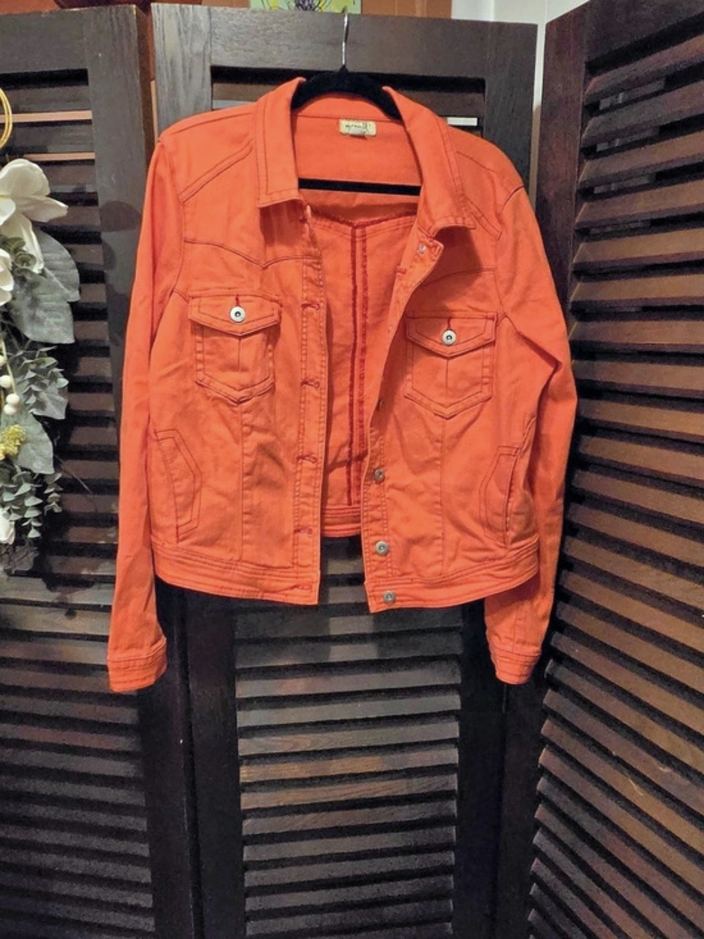 Coral Cotton Jean Jacket Size Large